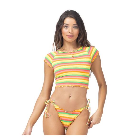 L SPACE Women's Wildflower Active Swim Top (TOP ONLY), NWT, MEDIUM - Picture 1 of 3